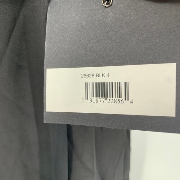 MAC DUGGAL Dress Size 4 Evening Gown Black Satin NEW Lapel Puff Sleeve Midi - Picture 6 of 8